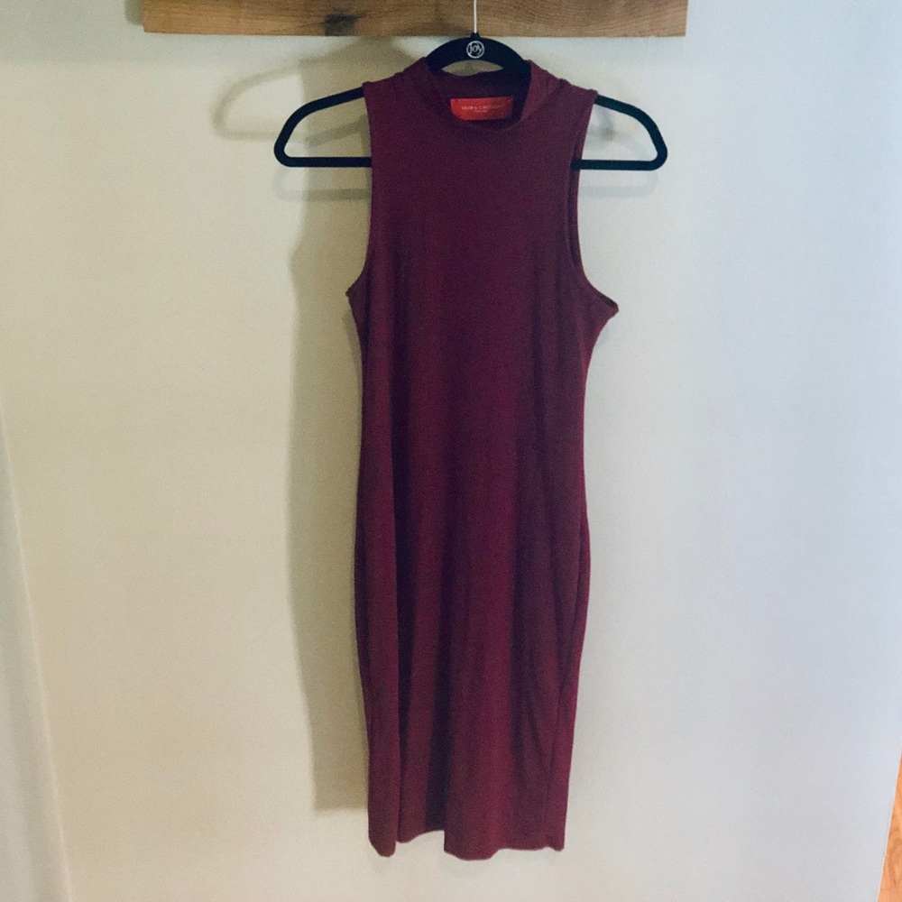 Akira Chicago Sleeveless High Neck Stretch Dress